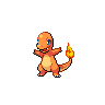Charmander, drawn as a pixel sprite